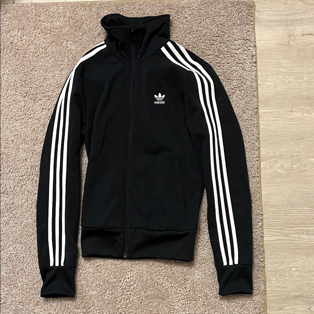 Adidas Black Jacket with White Accents